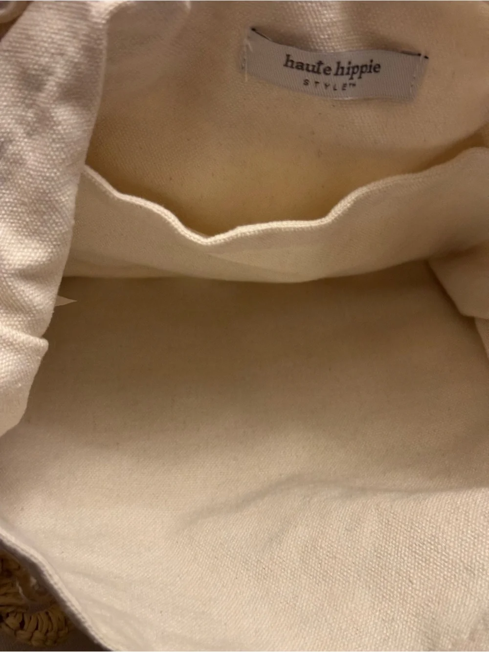 Haute Hippie Crochet Pearl-Embellished Tote in Beige - Picture 3 of 3